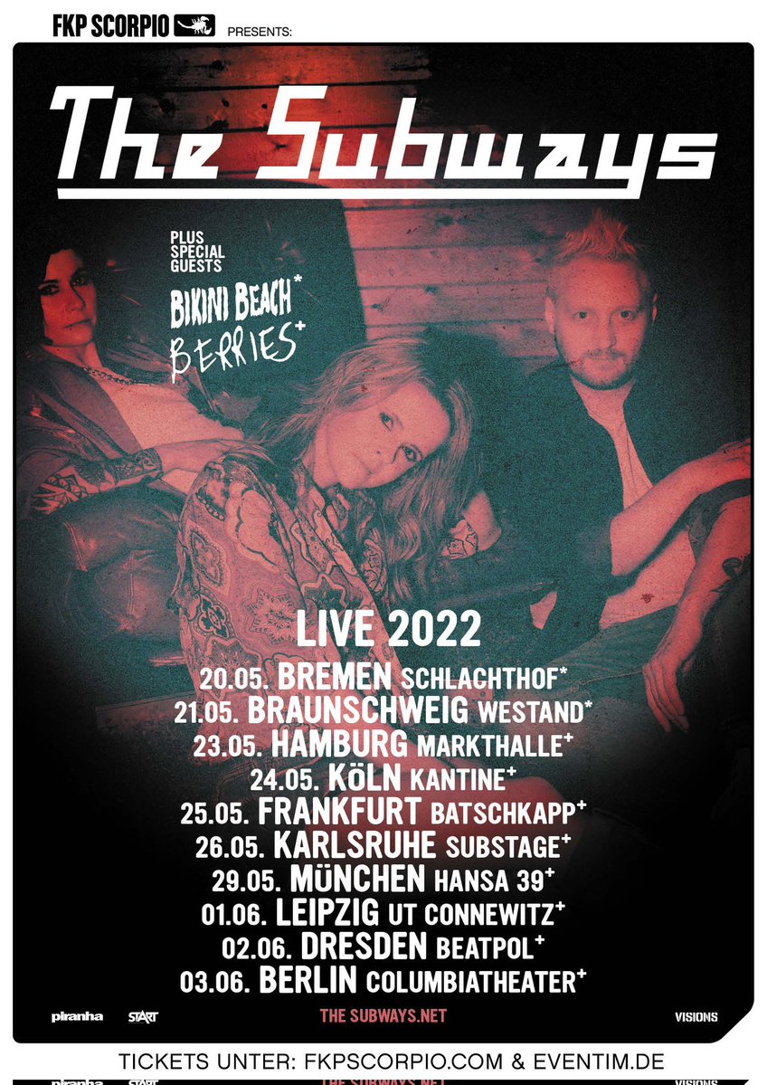 German tour with The Subways!